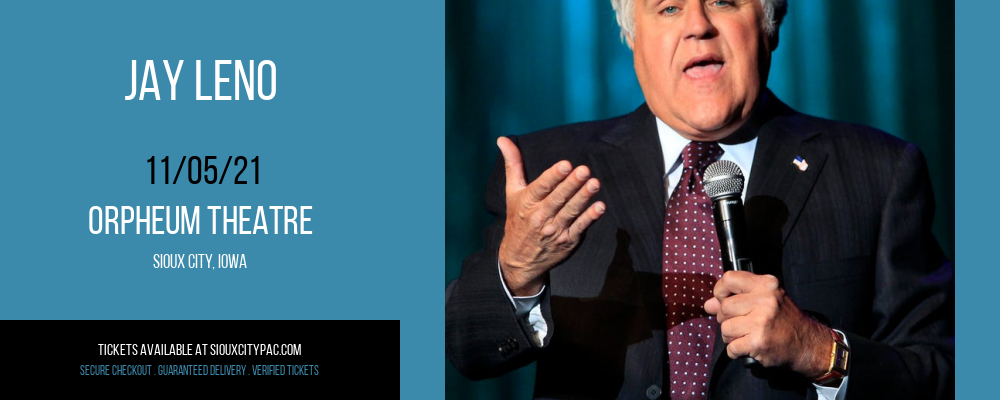 Jay Leno at Orpheum Theatre tickets Jay Leno at Orpheum Theatre