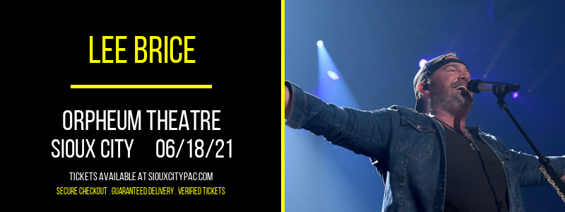 Lee Brice at Orpheum Theatre tickets Lee Brice at Orpheum Theatre
