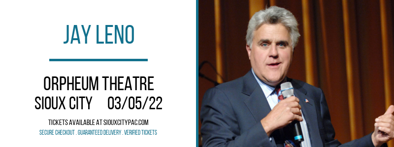 Jay Leno at Orpheum Theatre tickets Jay Leno at Orpheum Theatre