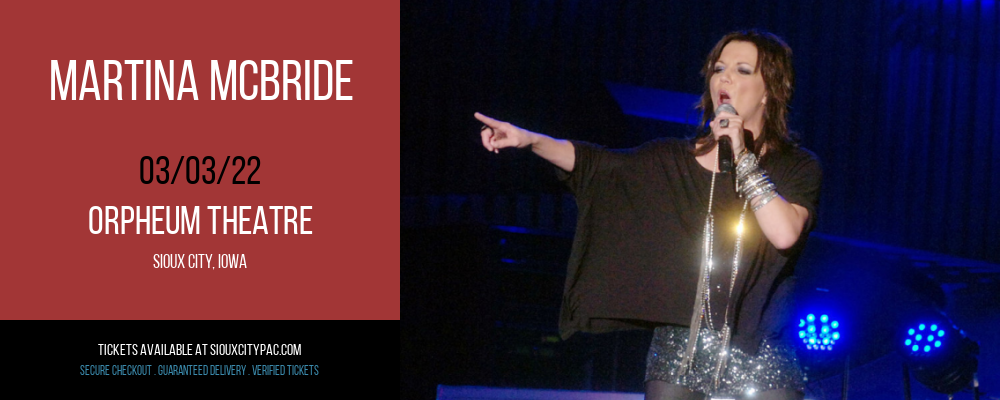 Martina McBride at Orpheum Theatre tickets Martina McBride at Orpheum Theatre